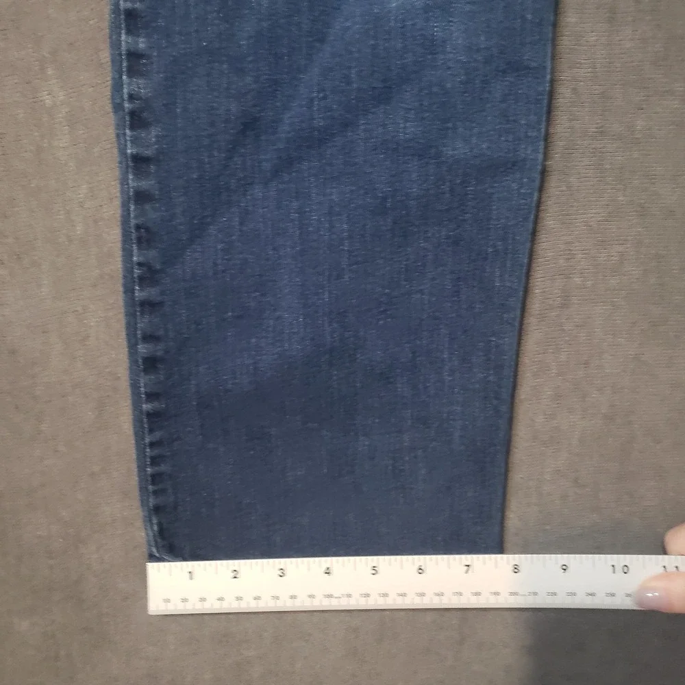 Wrangler Slim Straight Jeans Mens 38x30 Blue Distressed Stretch Denim